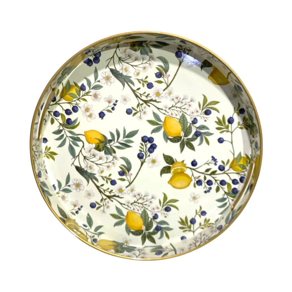 BANDEJA REDONDA LIMON PVC 37.5X4.5CM