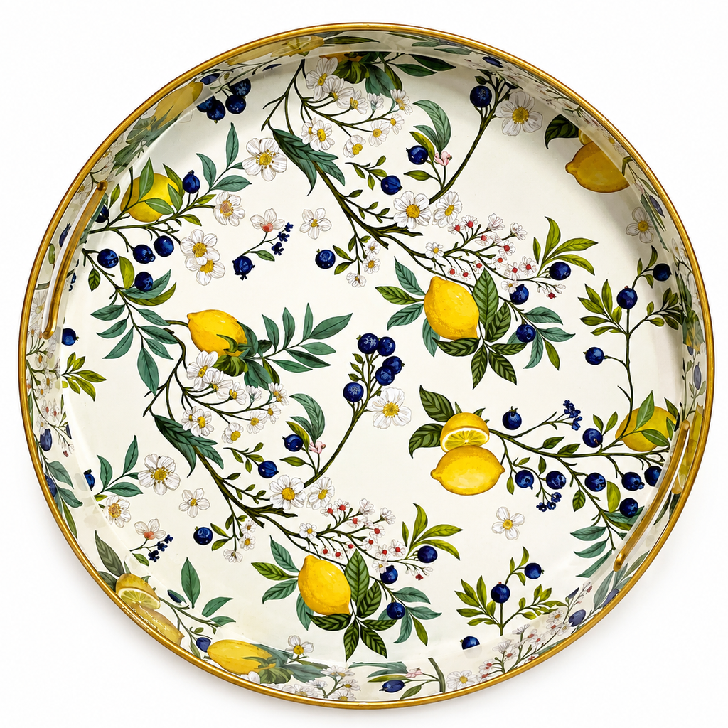 BANDEJA REDONDA LIMON PVC 37.5X4.5CM
