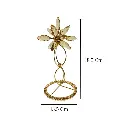 CANDELABRO DE HIERRO/VIDRIO DORADO 13.5X18.5CM