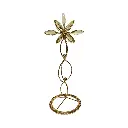 CANDELABRO DE HIERRO/VIDRIO DORADO 13.5X37.5CM 