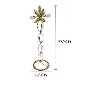 CANDELABRO DE HIERRO/VIDRIO DORADO 13.5X37.5CM 