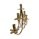 CANDELABRO METALICO DORADO/VIDRIO DE 5VELAS 40X9X31CM
