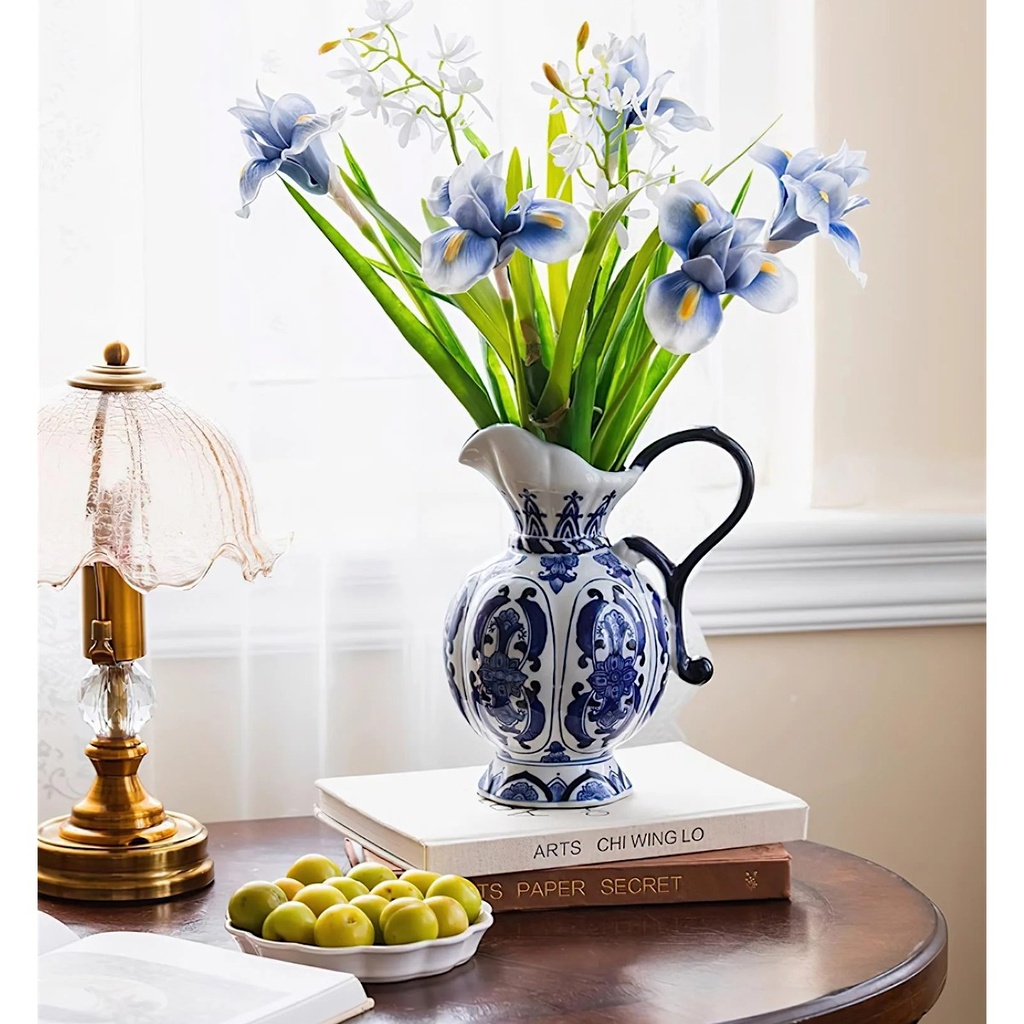 JARRA REDONDA BLUE DECOR JAPANESE CERAMICA AZUL 15X25CM - PT71-018