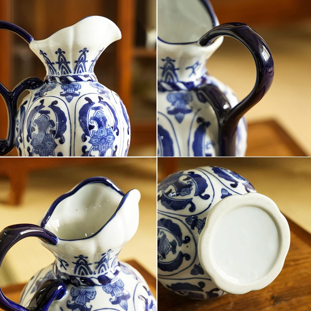 JARRA REDONDA BLUE DECOR JAPANESE CERAMICA AZUL 15X25CM - PT71-018