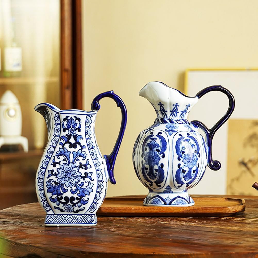 JARRA REDONDA BLUE DECOR JAPANESE CERAMICA AZUL 15X25CM - PT71-018