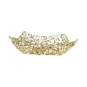 BANDEJA DORADA METALICA CROMADA 26X27X7.5CM