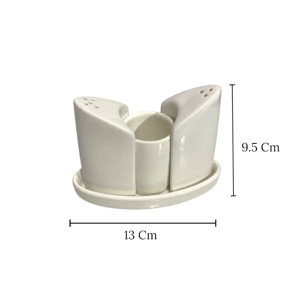 SALERO PIMENTERO PORTA PALILLOS DE CERAMICA 13X5.5X9.5CM
