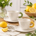 JUEGO DE 6 TAZAS CON PLATO CERAMICA X12PCS. 300ML 