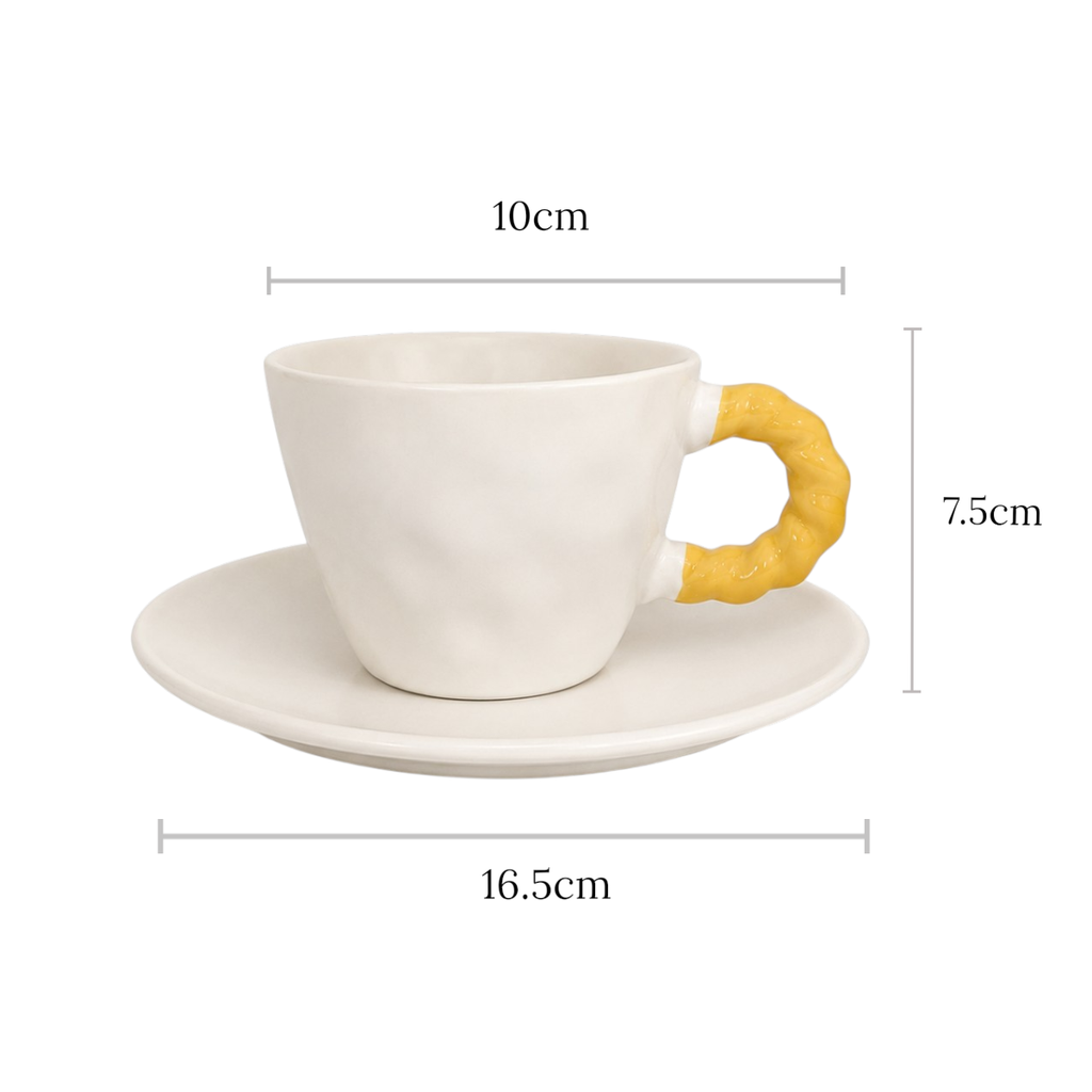 JUEGO DE 6 TAZAS CON PLATO CERAMICA X12PCS. 300ML 