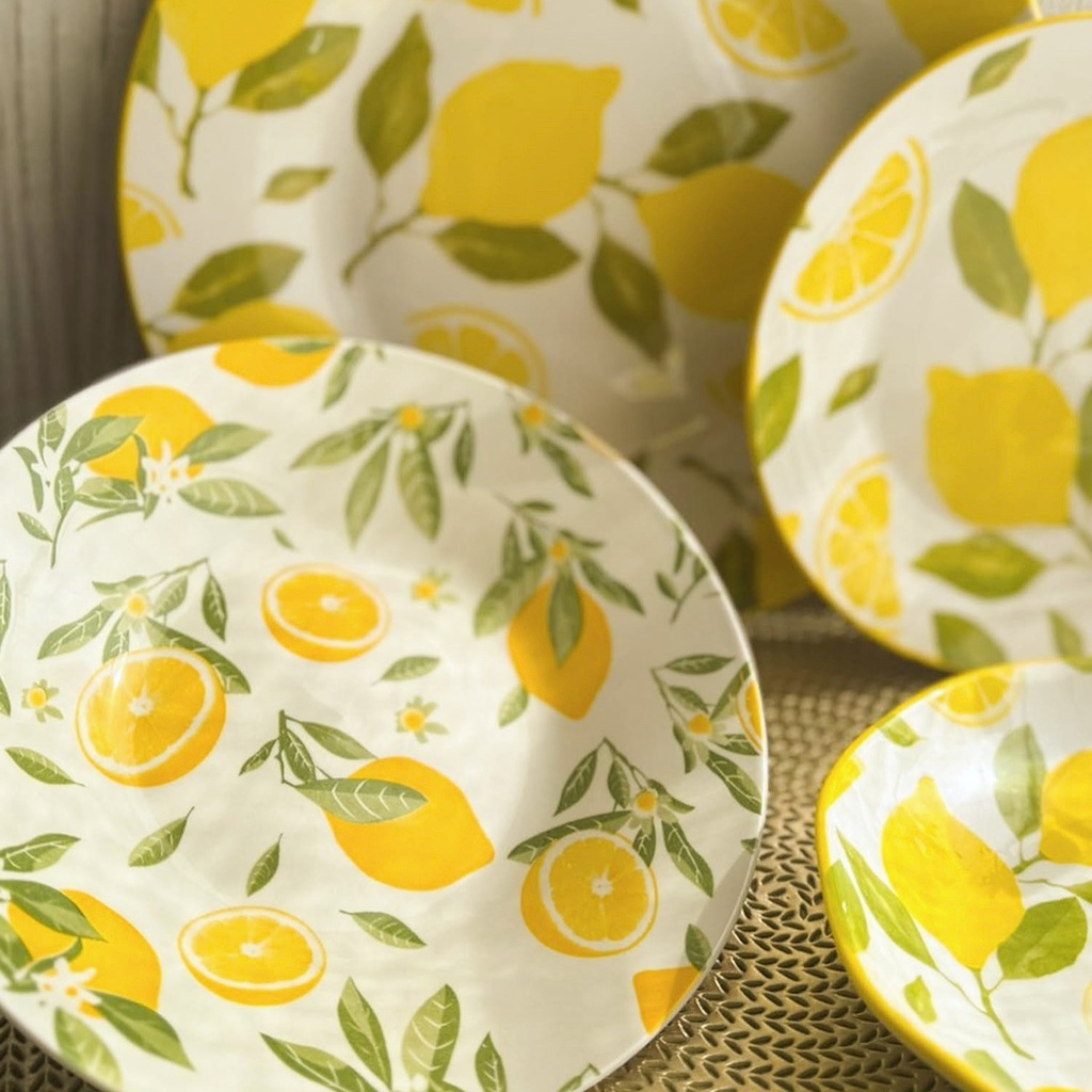 PLATO FUERTE DISEÑO LIMON DE PORCELANA 27.5CM