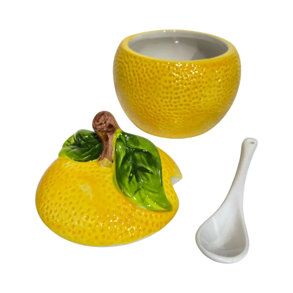 AZUCARERA DE CERAMICA DISEÑO DE LIMON 11X12CM