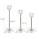 CANDELABRO METAL/CRISTAL TRANSP X3PZ. REF:ES29260 8X33CM/28CM/23CM 
