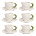 JUEGO DE 6 TAZAS CON PLATO CERAMICA X12PCS. 300ML 