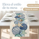 Camino de mesa conchas de mar 180x34cm