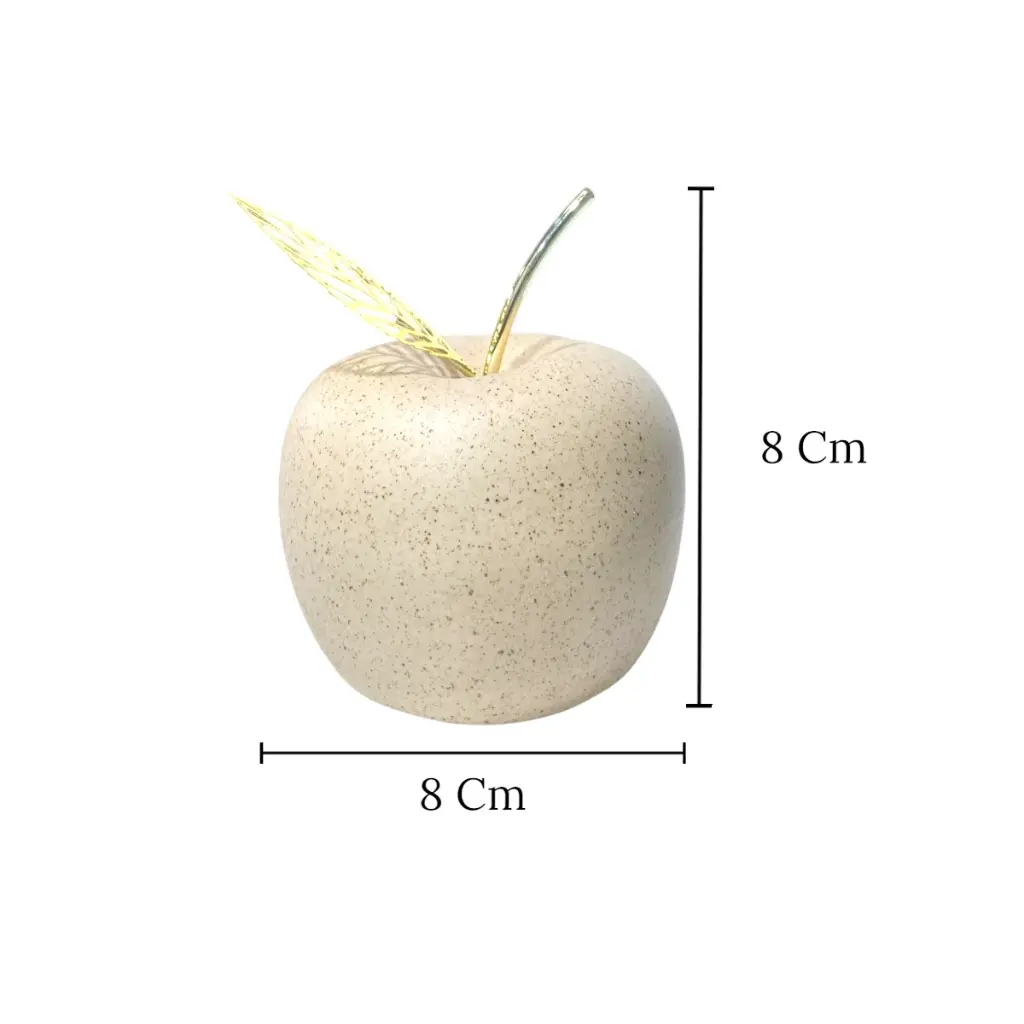 Manzana Decorativa de Cerámica Beige, estilo Nórdico, Minimalista. 8x8cm 