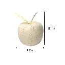 Manzana Decorativa de Cerámica Beige, estilo Nórdico, Minimalista. 8x8cm 