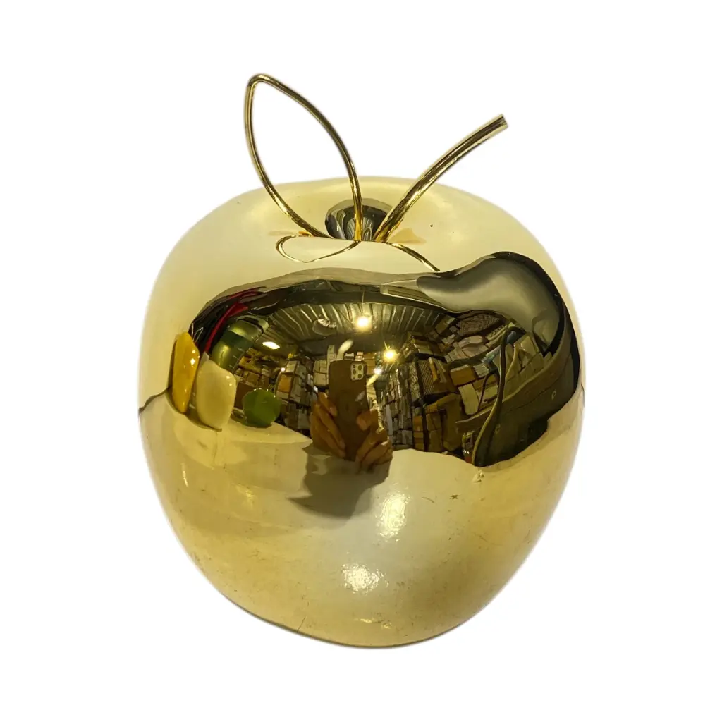 Manzana Decorativa de Cerámica Premium, estilo Glam. 9x10cm