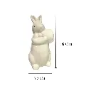 Conejo de Pascua en Cerámica Blanca Brillante, 7.5x16 Cm. 