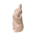 Conejo de Pascua en Cerámica Blanca Brillante, 7.5x16 Cm. 