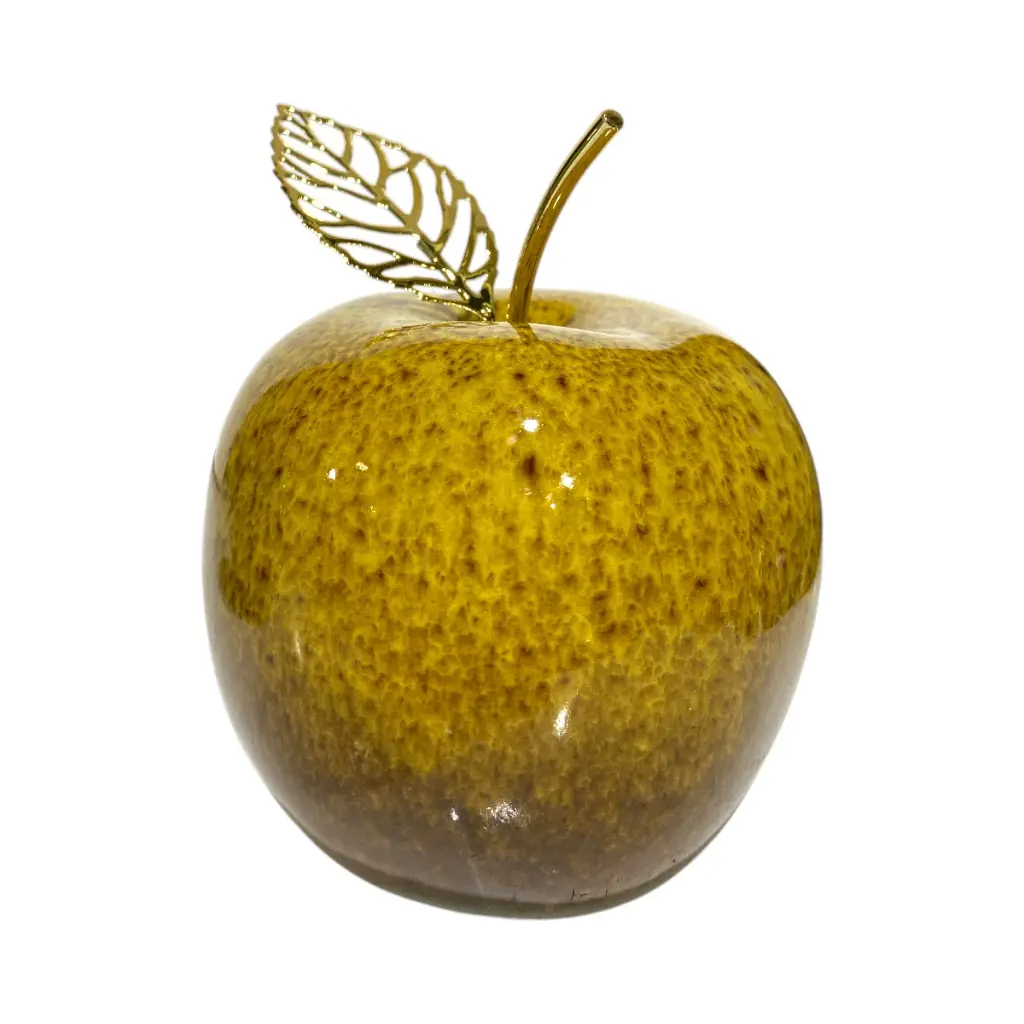 Manzana Decorativa de Cerámica Premium, estilo Glam. 9x10 Cm.