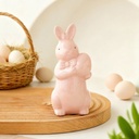 Conejo de Pascua en Cerámica Blanca Brillante, 7.5x16 Cm. 
