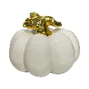 Calabaza Decorativa de Cerámica, Elegancia Otoñal Rehecha con Estilo Moderno 11x10cm