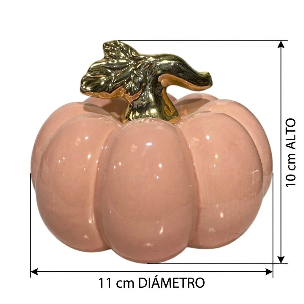 Calabaza Decorativa de Cerámica, Elegancia Otoñal Rehecha con Estilo Moderno 11x10cm