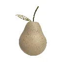 Pera Decorativa de Cerámica – Arena Mate y Oro (10x17 cm)