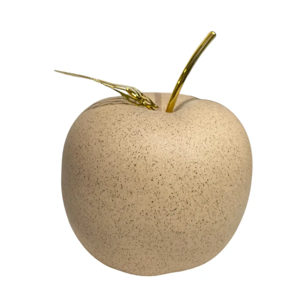 Manzana Decorativa de Cerámica Beige, estilo Nórdico, Minimalista. 10x12cm