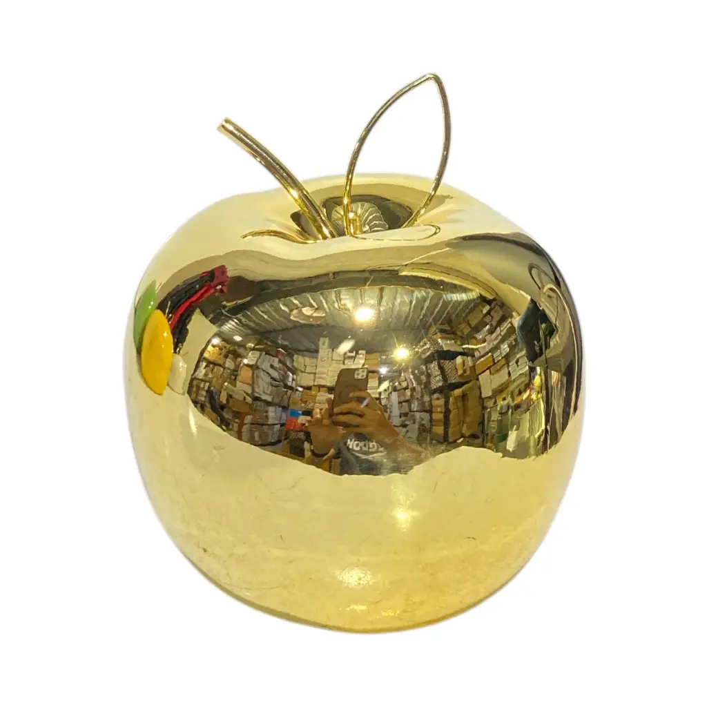 Manzana Decorativa de Cerámica Premium, estilo Glam. 11x11cm