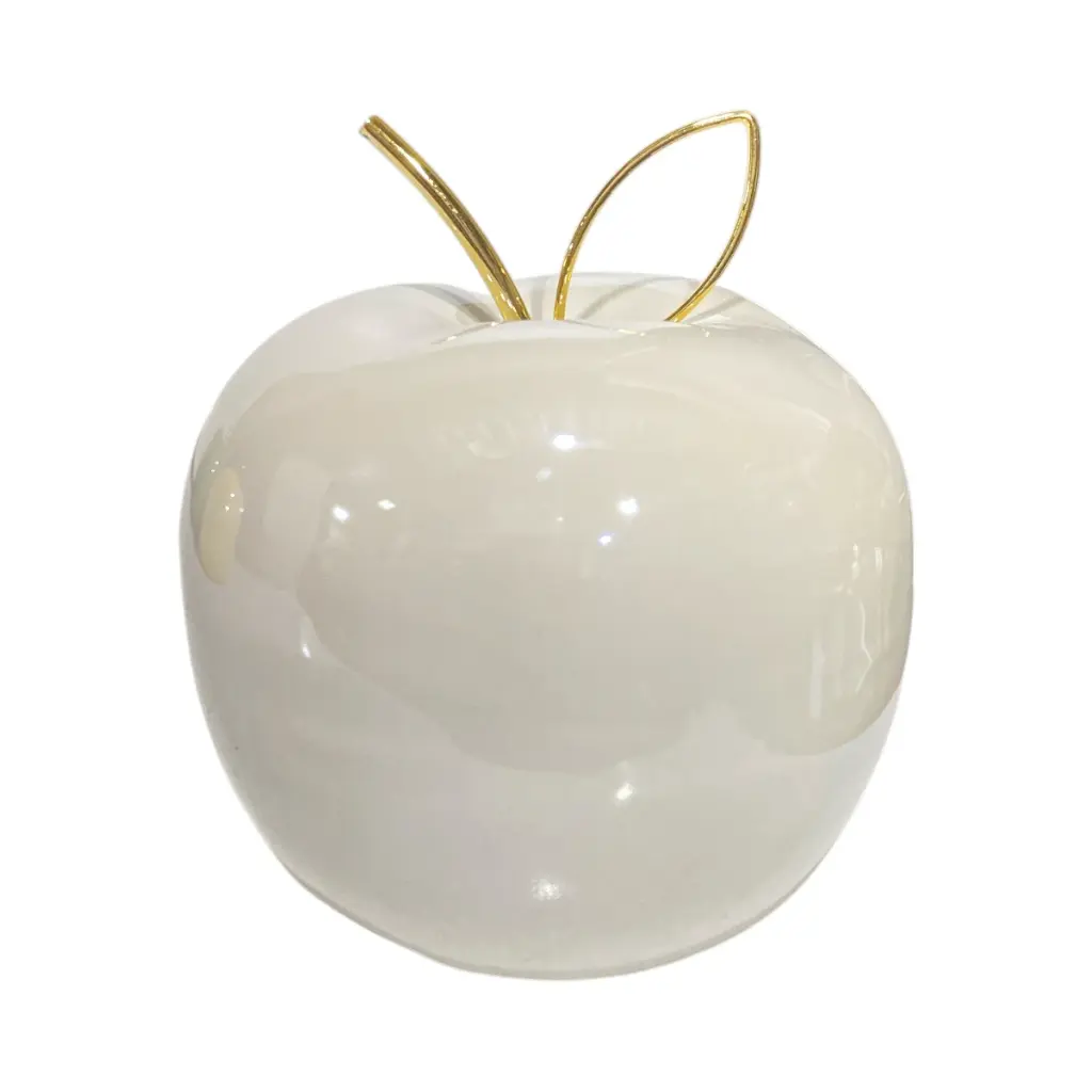 Manzana Decorativa de Cerámica Premium, estilo Glam. 11x11cm