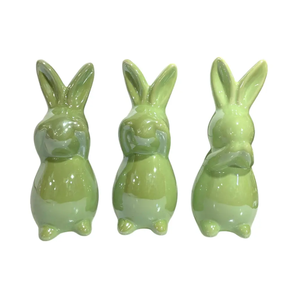 Conejos de cerámica La Prudencia 3pcs. 5X6X12 Cm