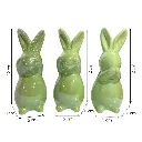 Conejos de cerámica La Prudencia 3pcs. 5X6X12 Cm