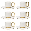 Set de 6 tazas y platos lineas abstractas 12pzs. 