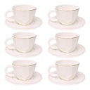 SET DE 6 TAZA/PLATO PORCELANA FILO DORADO, 12PCS. 200ML