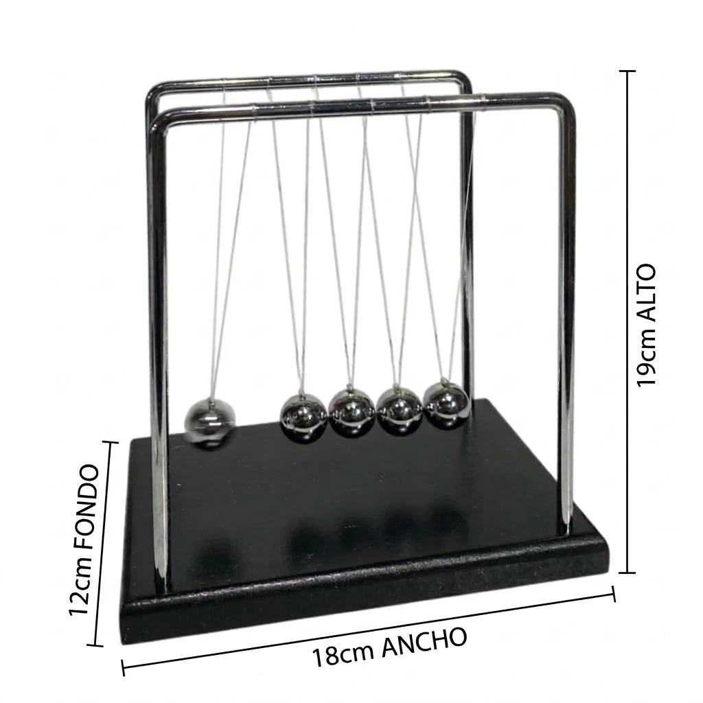 Péndulo de Newton Premium – Base de Madera y Acero Inoxidable. 