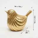 Figura Decorativa Pájaro de Poliresina Dorado, Ref:TG762841 14x8x10.5cm