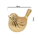 Figura Decorativa Pájaro de Poliresina Dorado, Ref:TG762841 14x8x10.5cm