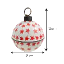 CASCABEL NAVIDEÑO 52CM BLANCO/ROJO ESTRELLAS METALICO 52X72CM