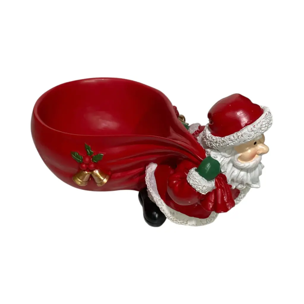 Bandeja Navideña Noel con Bolsa, de Poliresina. 24x15x13cm