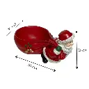 Bandeja Navideña Noel con Bolsa, de Poliresina. 24x15x13cm