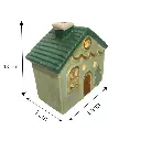 Casa Navideña verde de cerámica con luz led, 14x7x13cm