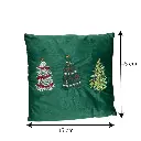 Chojín Navideño Verde arboles bordados. 45x45cm