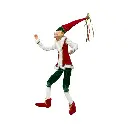 Elfo Navideño rojo con verde Tradicional, 25x15x120cm