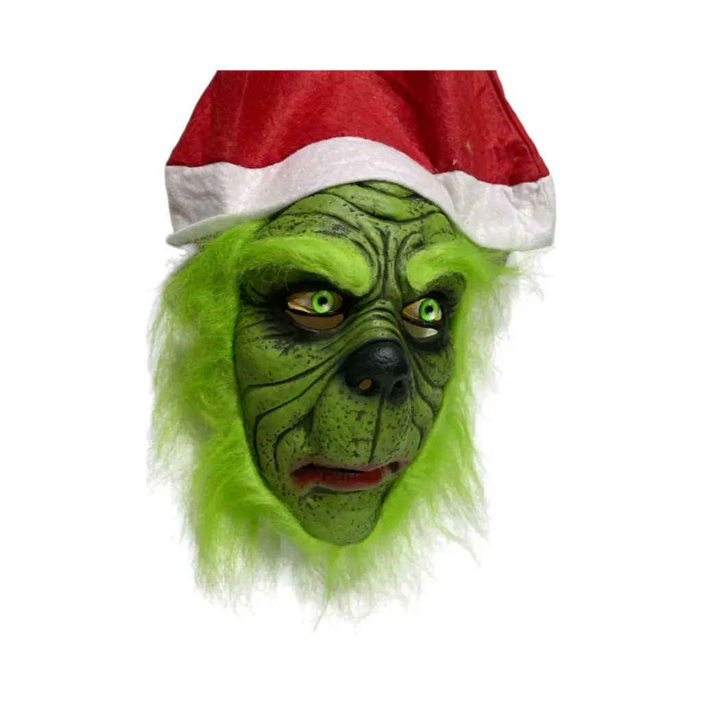 Mascara de Grinch, realista de hule. 15x25cm