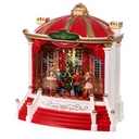 Teatro Navideño musical con luz. 3AAA 1.5v o USB. 20x11x23cm