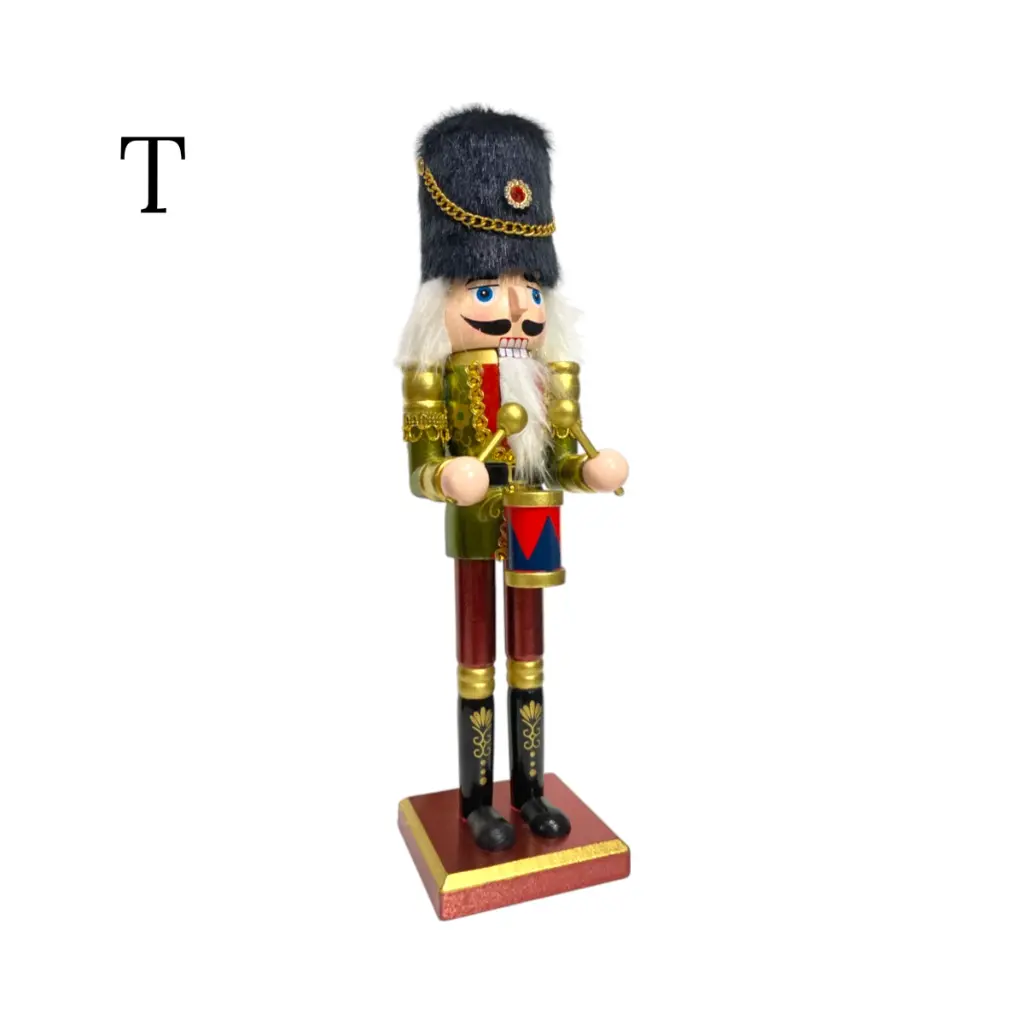 Cascanuez Navideño Madera Metalizados, 8x7x30cm