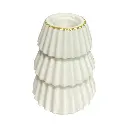 Candelabro de Ceramica Blanco filos dorado forma de arbol, 8x10cm