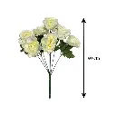 Flor blanca artificial, tela y pvc, 40cm