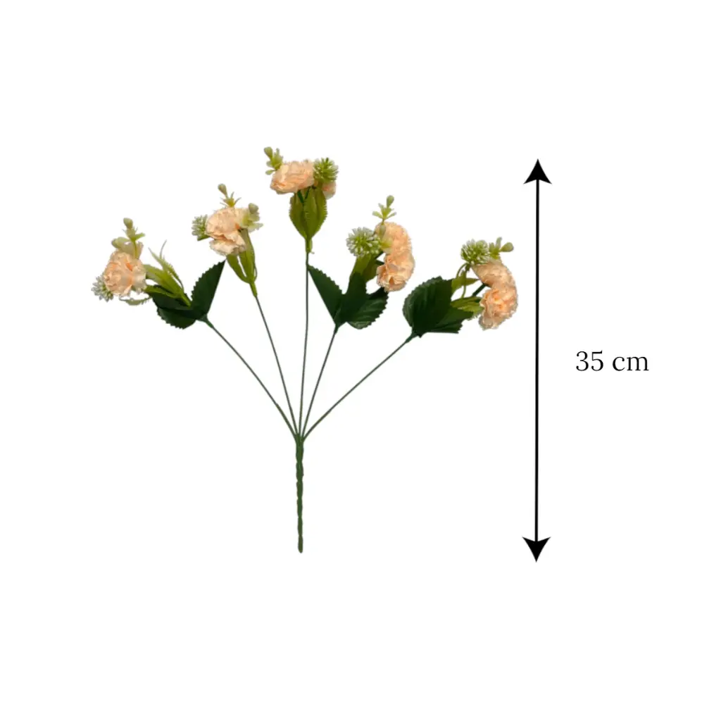 Flor artificial, 2 colores tela y pvc, 35cm 